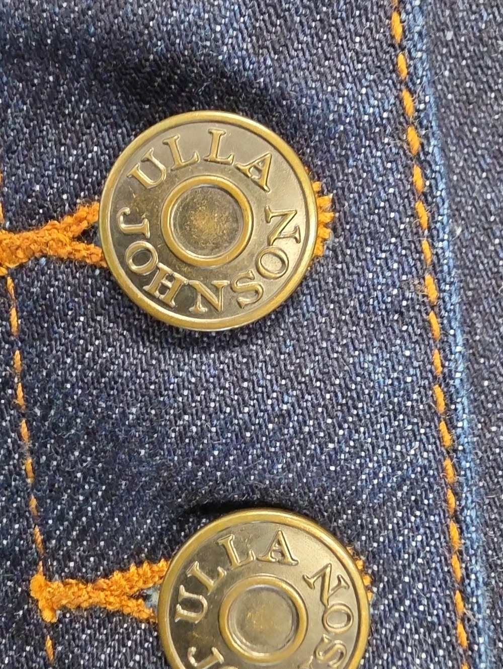 Ulla Johnson Dark Blue High Rise Button Front Cotton Blend Jeans Size 0 - Picture 5 of 7